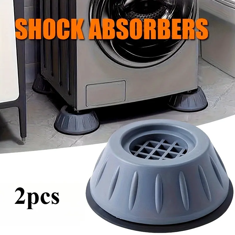 2-Pack Rubber Vibration Damping Pads for Washer and Dryer - Noise Reduction, Anti-Slip, Floor Protection - Multi-Use for Home Appliances and Furniture