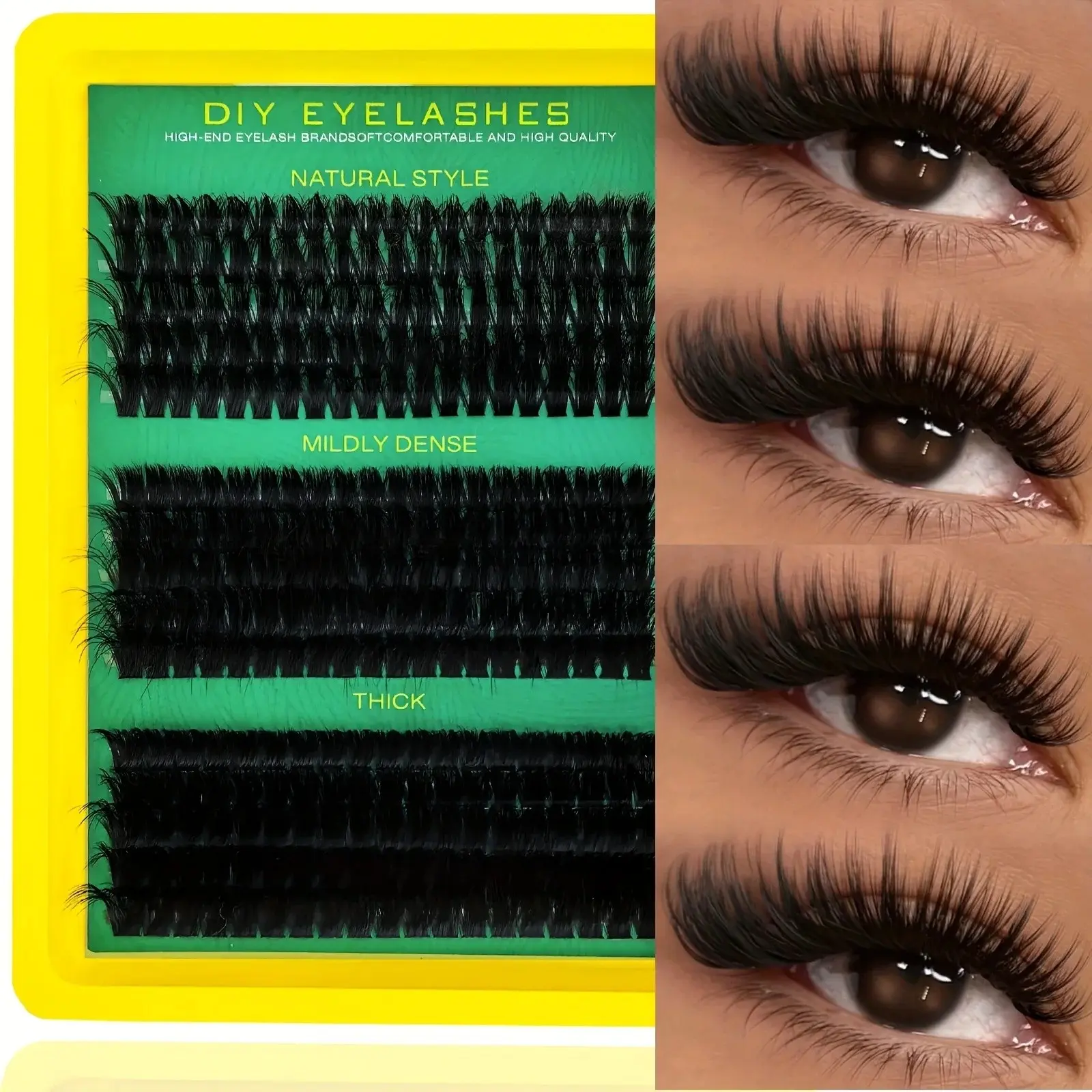 60d80d100d Thick False Eyelashes, Mixed Length, D Curl Cat-Eye Style, Fluffy and Dramatic Look, Suitable for Beginners