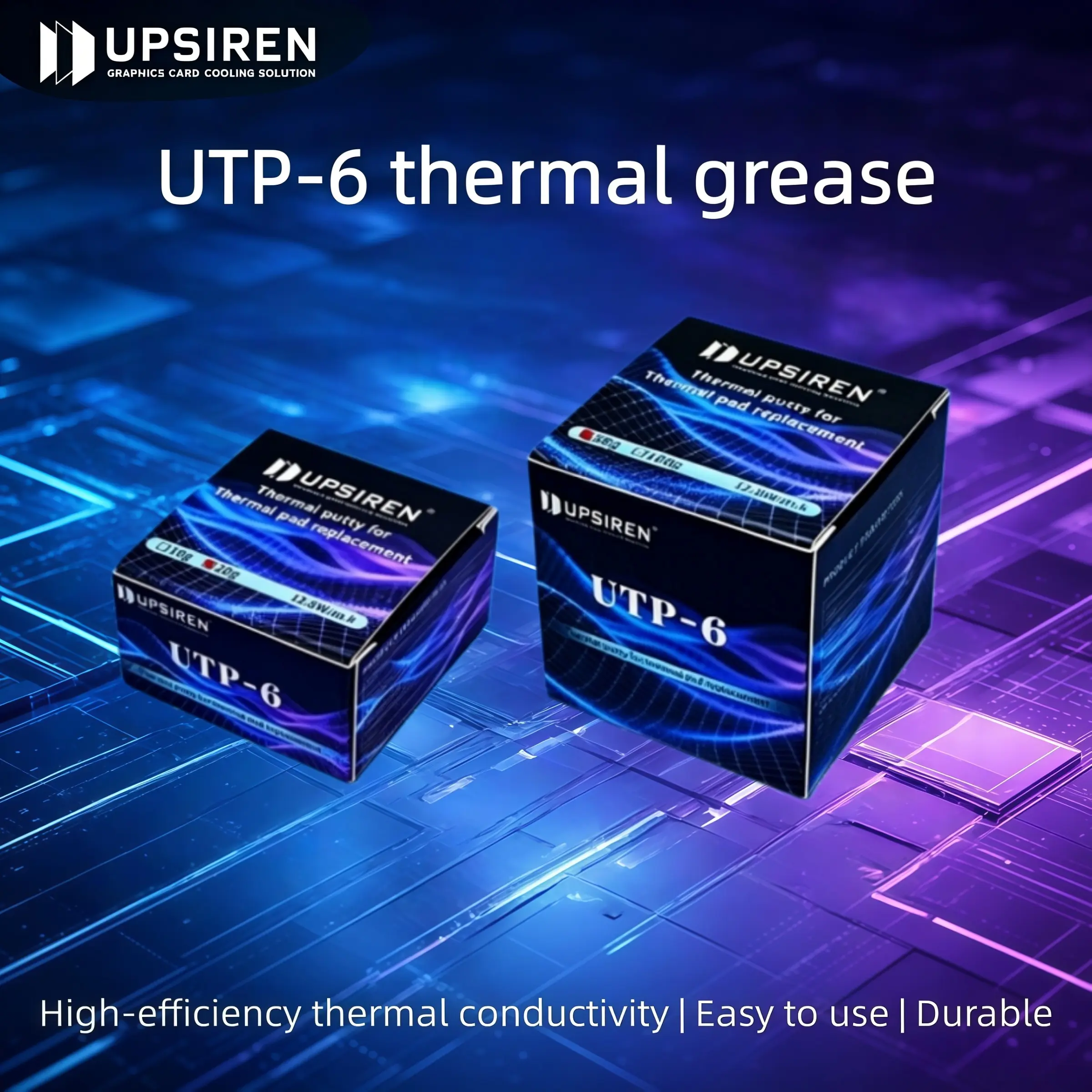 Upsiren Utp-6 12.8w/m-K Thermal Paste, Reusable Conductive Gel for Gpu SSD Cpu Laptop Gaming PC, 1 Tube Pack