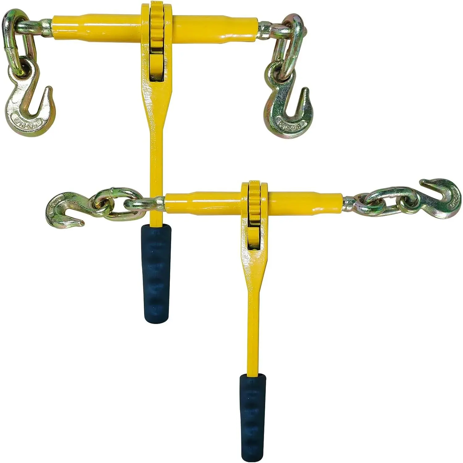Load Binder with Grab Hook,Ratchet Chain Binders 5/16''-3/8''Tie Downs for Grade 70 Transport Chain,5400LB Safe Working Load,Heavy Duty Ratchet Binders for Towing,Hauling,Flatbed Trailers