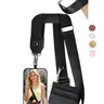 Clip and Go Strap for Phone with Wallet Crossbody, Phone Strap with Zippered Wallet for Cash and Card, Adjustable Anti Theft Cellphone Lanyard for Women, Phone Leash, Phone Sling, Cellphone Chain Accessories