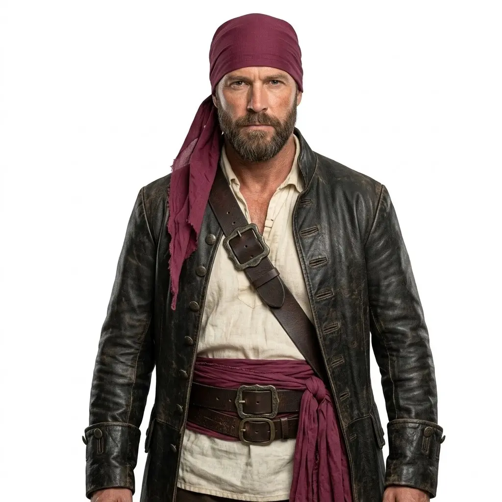 2pc Medieval Renaissance Pirate Style Headband and Belt Set, Unisex Role Play Costume Accessories, Rose and, Halloween Party