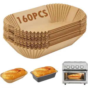 160Pcs 9x5 Inch Non-Stick Disposable Parchment Paper Loaf Pan Liners for Baking Bread