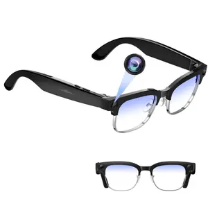 Men’s AI Glasses, 4GB Memory Smart Glasses, with 8MP Camera Anti-shake, 1080P Video Recording ,Hands-free Bluetooth Call ,Music Control ,AI Real Time Translation, 3 Lenses Optional(Anti-Blue Light Lenses/Sunglasses/ Photochromic)