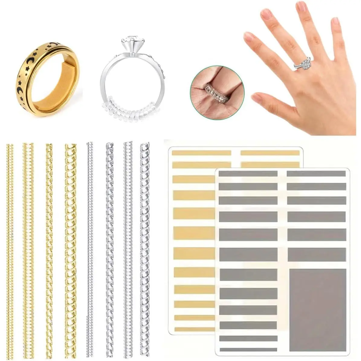 46 count Invisible Spiral Ring Sizer Adjuster for Loose Rings | Finger Guards Resizer For Men and Women