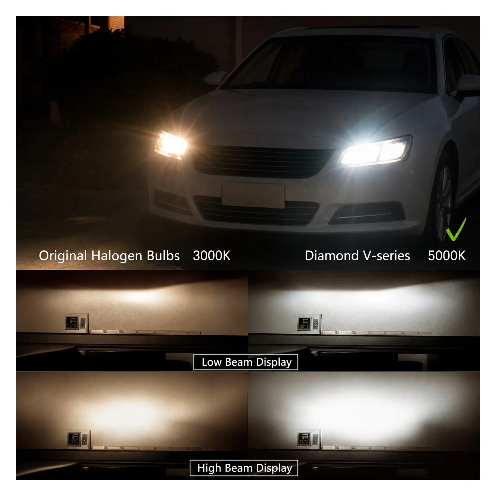 H11 Halogen Headlight Bulb Fog Light 12V 55W White 5000K High/Low Beam 64211 12362 Super Bright Automotive HeadlampGift