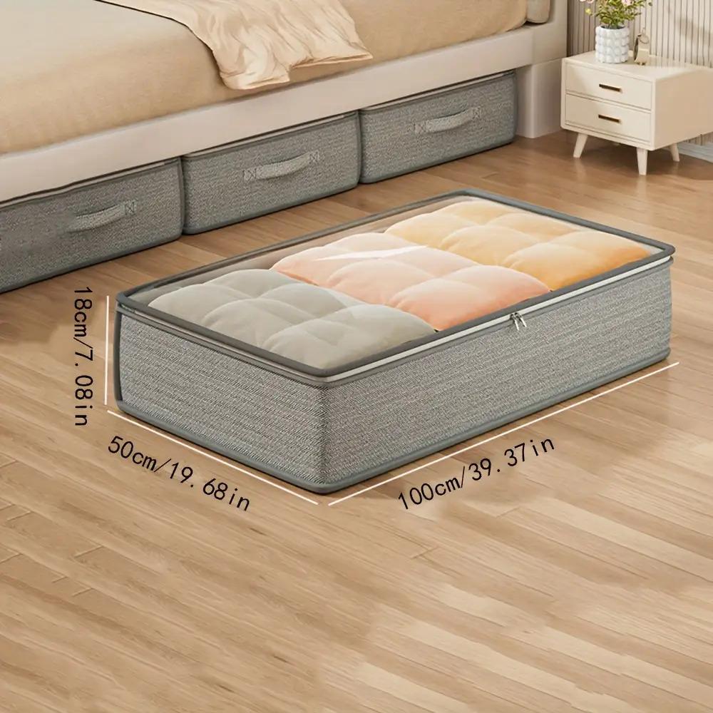 3pcs Large Under-Bed Storage Boxes with Handles, Stackable Durable Non-Woven Fabric Clothes Organizer Bins for Space-Saving Multi-Purpose Solution, Minimalist Design & Reinforced Grips – Ideal for Bedroom Seasonal Storage and Wardrobe Organization
