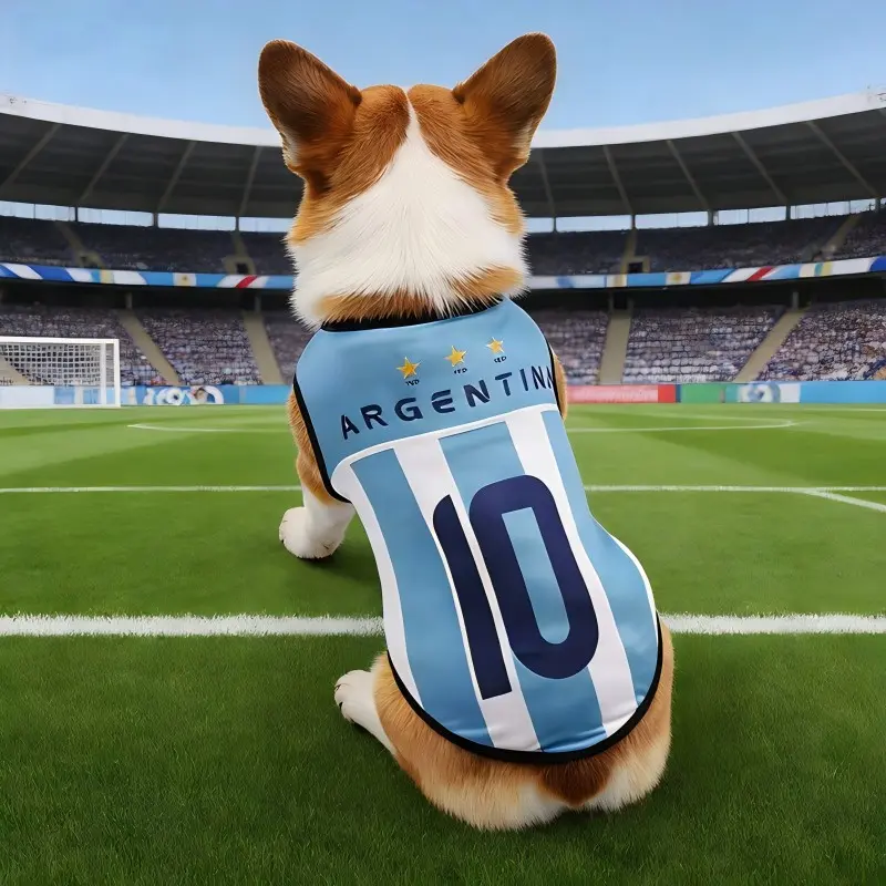Pet Football Team Dog Vest 2026, Argentina Teddy Summer Wear, Pomeranian Bichon Puppy Clothes, Thin Pet Clothing for Cats and Dogs