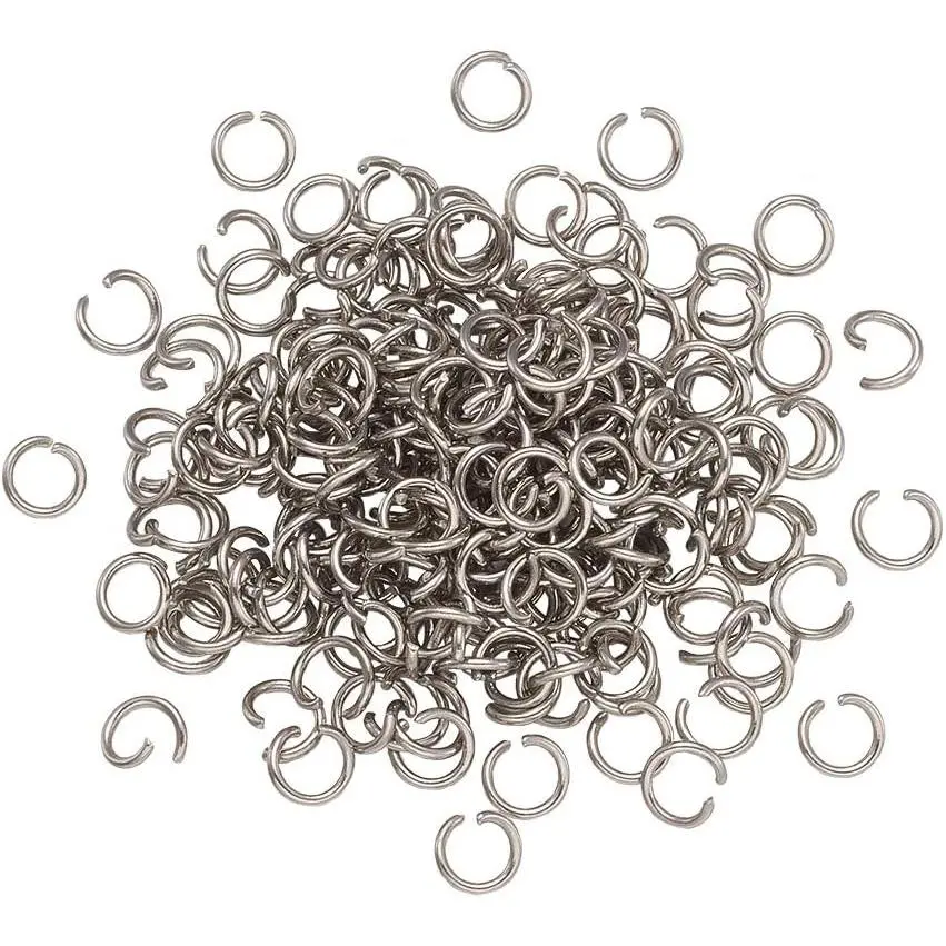 1000 count Stainless Steel Open Jump Rings 6mm Round 0.8mm Thick  Connector Rings for  Making