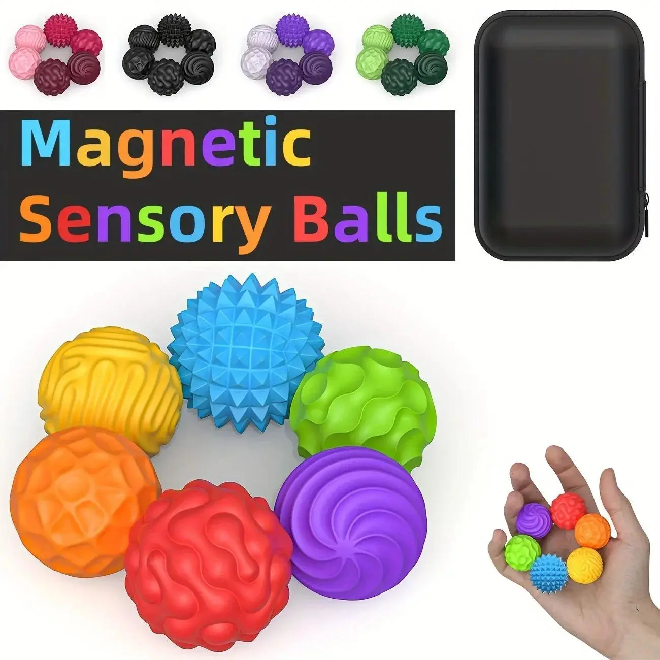 Fidget Toys Magnetic Balls Silicone Magnetic Fidget Balls Sensory Toys for Autism Anxiety Relief Stocking Stuffers for Women Men