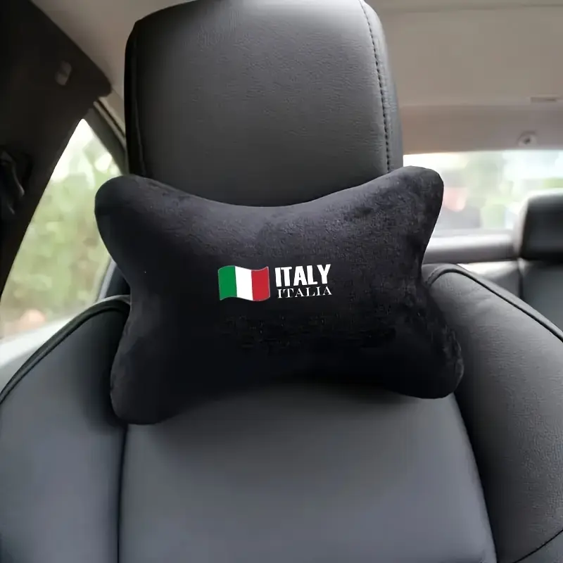 2pcs Neck Pillows and Cushions, Car Accessories, Compatible with Italian Car Models for FIAT Panda, 500, Punto, Lancia Ypsilon – Ergonomic Racing-style Support Pillows Made of Soft Plush Material