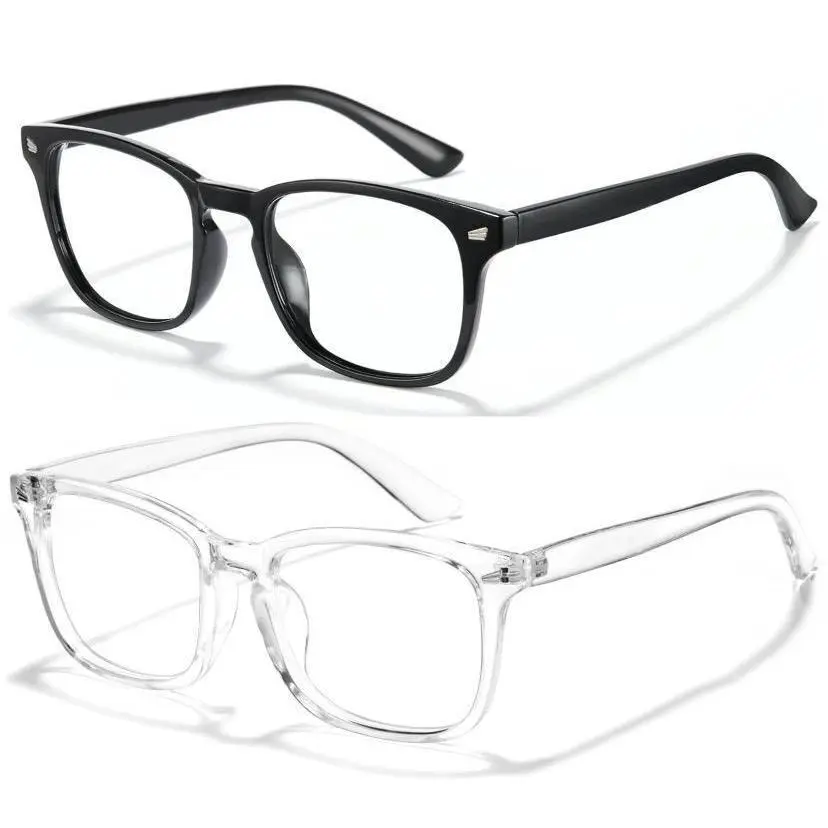 2024 Fashion Computer Gaming Glasses, Party Glasses, TV Glasses, Lightweight Frame Eyewear, Men/Women, Clear Gaming Glasses Lenses, 1 Pack, 2 Pack, 3 Pack