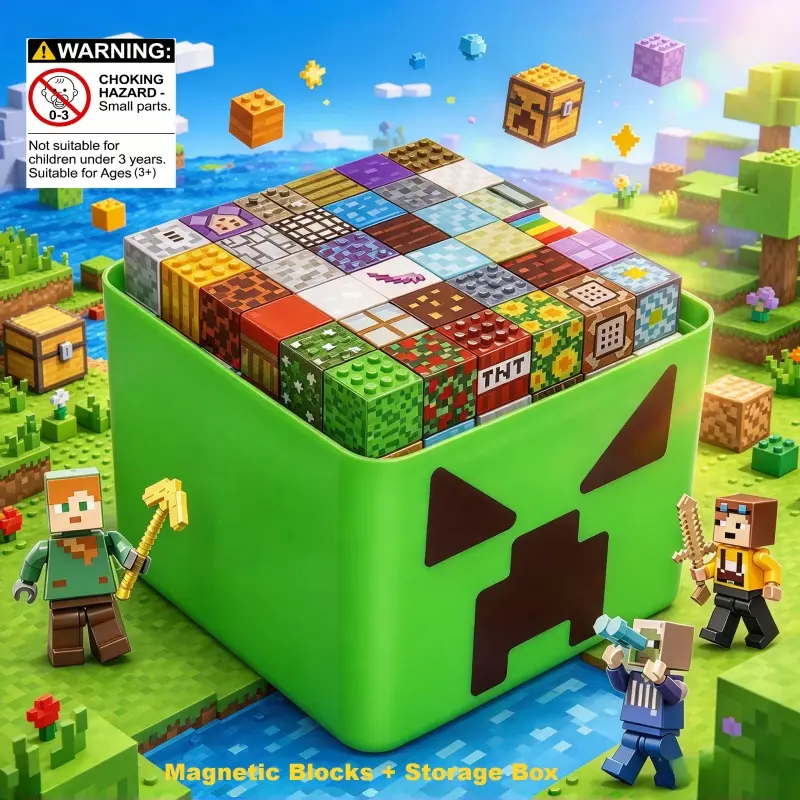 Magnetic building block world game accessories, magnetic puzzle blocks, puzzle gift ornaments, gift creativity