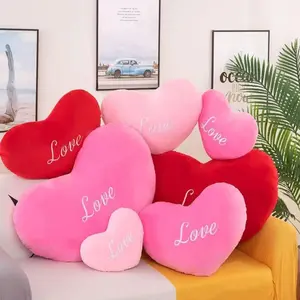 New Heart Shape Heart Plush Pillow for Birthday Home Decorative Soft Pillow Red Color Pink Color Stuffed Pillow