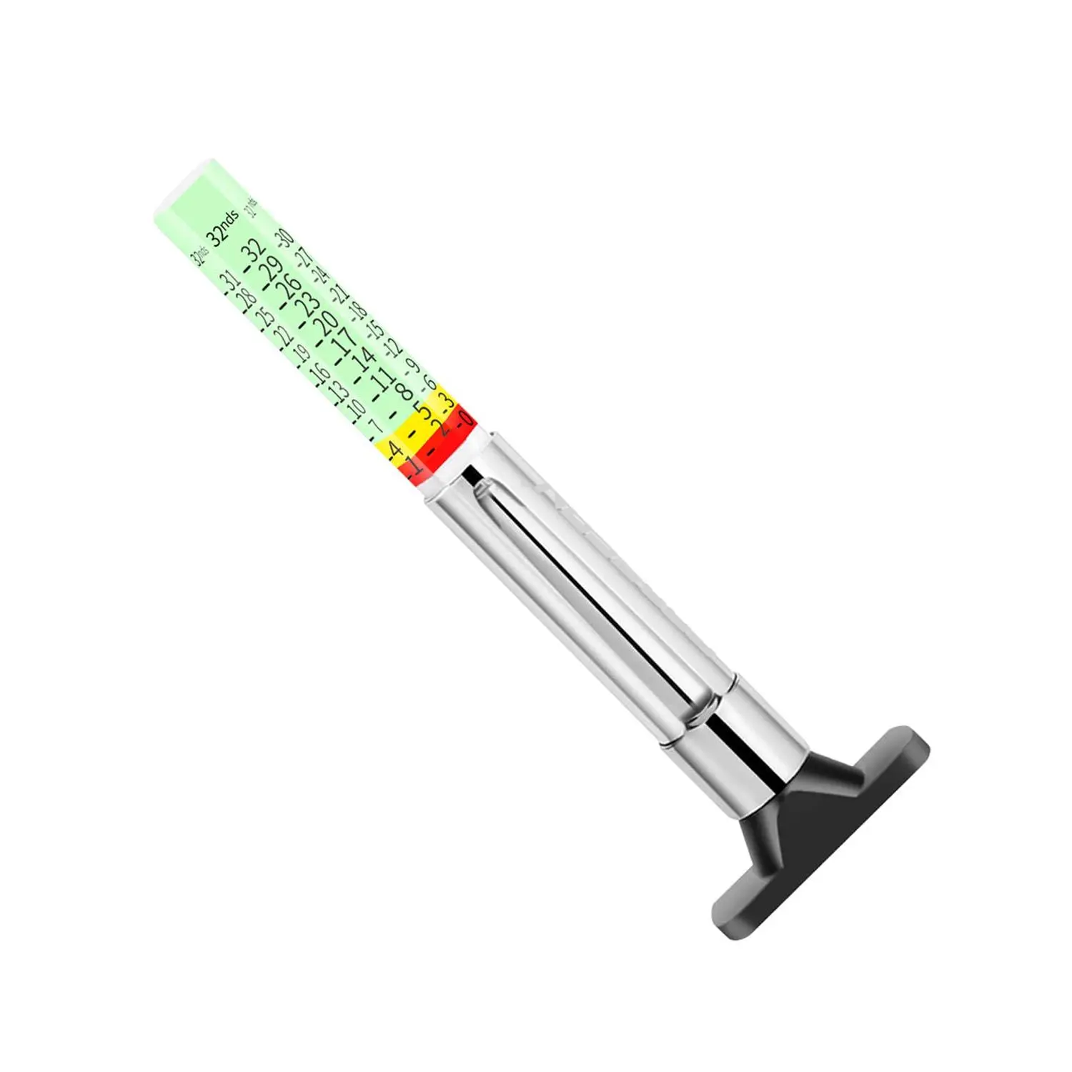 Compact Clip-On Tire Tread Depth Gauge with Fluorescent Color-Coded Glow Scale (32nds), Pocket-Sized Depth Measurement Tool for Semi-Trucks, Ideal for Night Checks (Pack of 1)