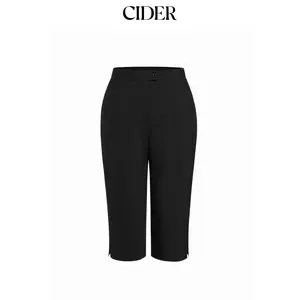 Cider Mid Rise Solid Legging Capri Pants Curve & Plus