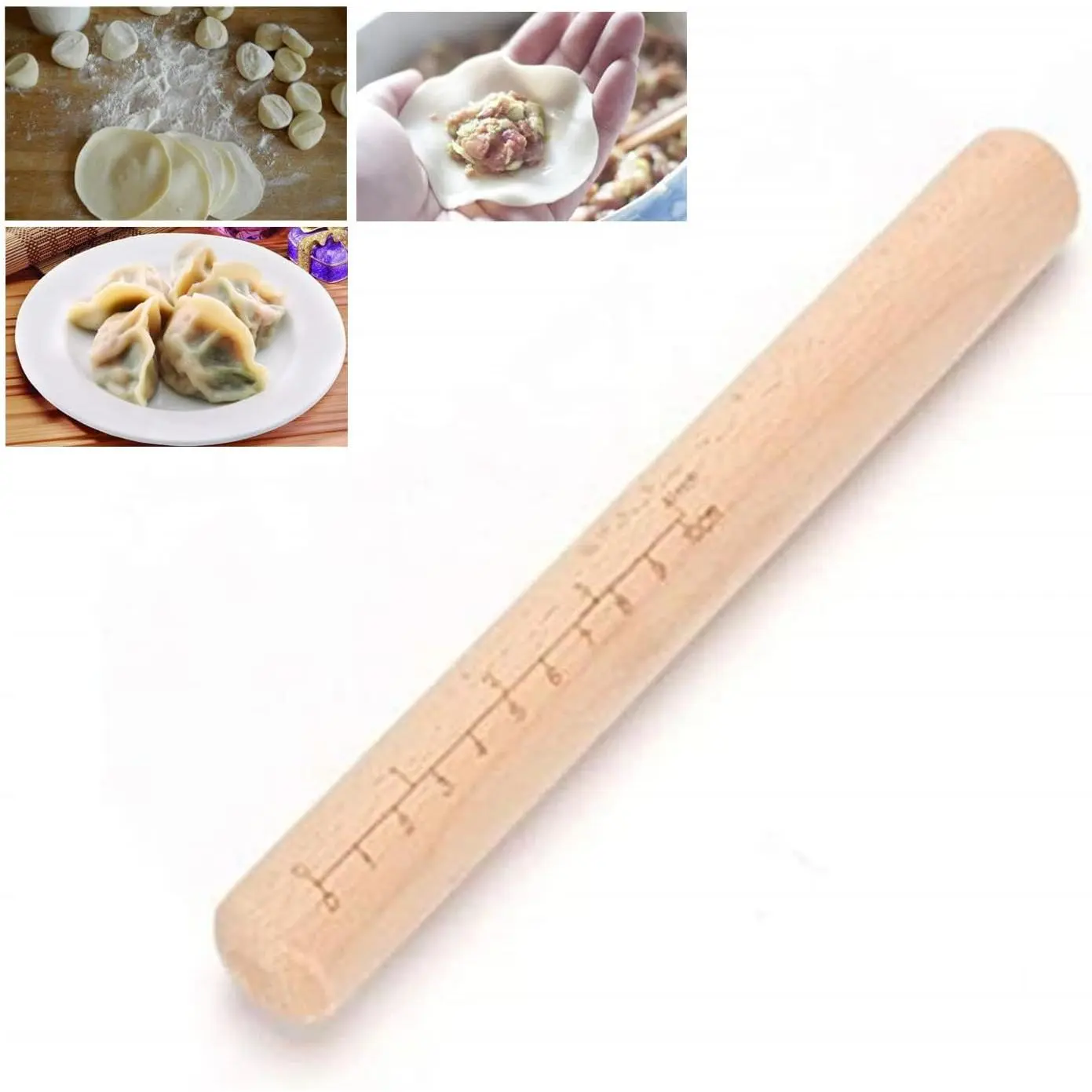 9inch Rolling Pin Baking Dough Roller for Dumpling Tortilla Pizza Pie Bread Pastry
