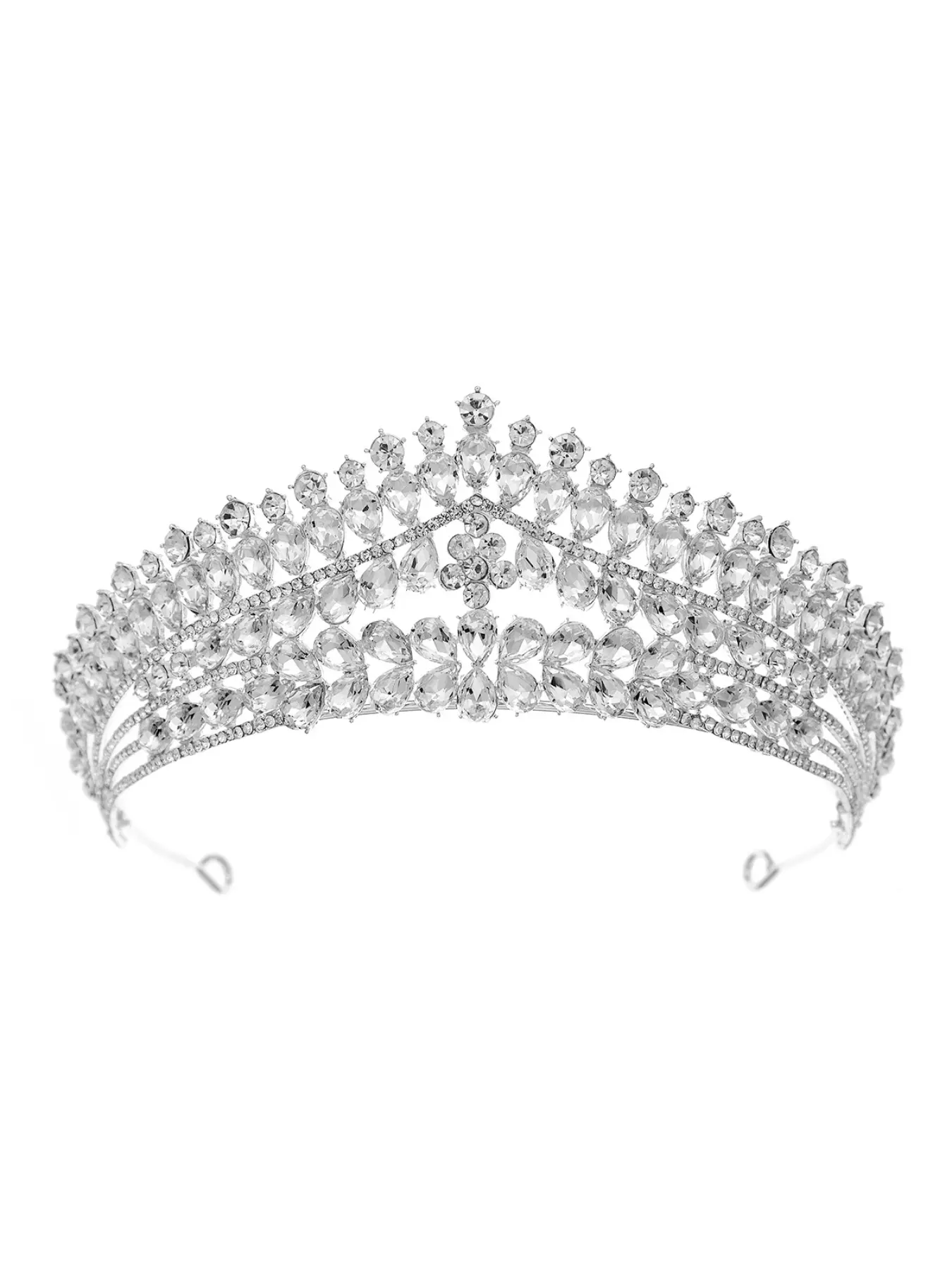 European and American New Bridal Wedding Crystal Tiara Headband Hair Accessories for Banquet, Luxurious and Elegant Crown