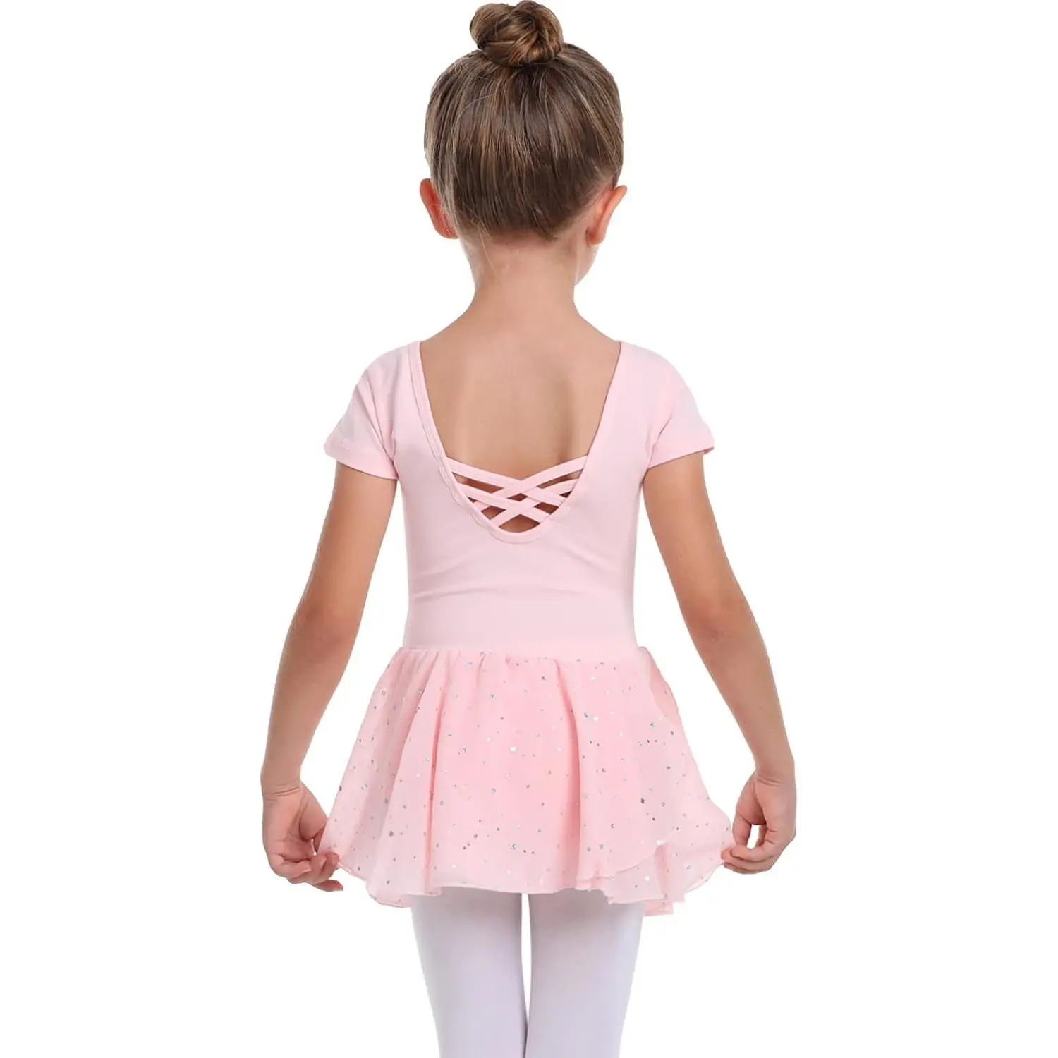 Toddler Girls Long Sleeve Ballet Leotards Dance Dresses Tutu Outfit Ballerina with Glitter Skirt