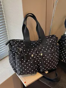 Women's Casual Solid Color Zipper Crossbody Tote Bag, Large Capacity Multi-pocket Design Portable Shoulder Bag for Daily Used, Fashionable Shopping Bag, Shopping Bags for Groceries, Reusable Bags