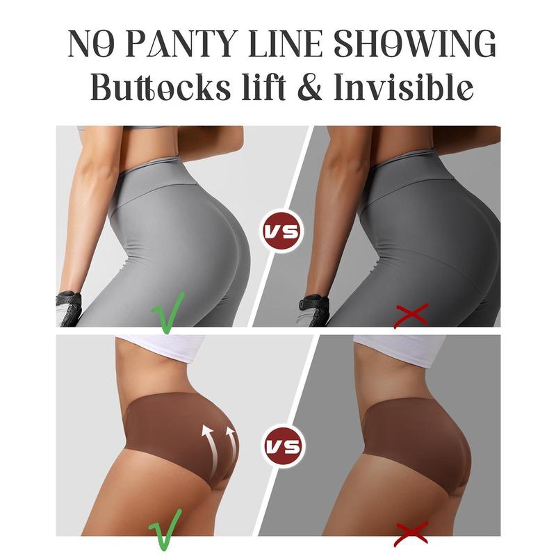 LEVAO 6Pack Women Seamless Mid Waisted Underwear No Show Full Coverage Briefs Breathable Stretch