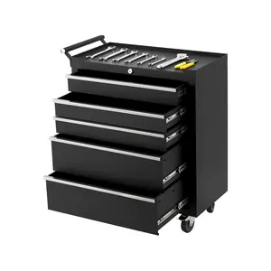 6-drawer rolling toolbox - metal storage cabinet with lockable wheels and drawer liners - portable heavy-duty toolbox suitable for garages, workshops, or warehouses