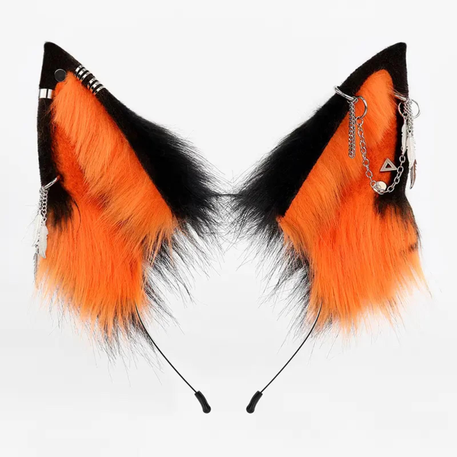 Original Design Realistic Wolf Ears Headband, Handmade Multi-Color Furry Animal Ears Hair Accessories, Cosplay Costume Headwear Props Perfect for Anime Conventions, Comic Cons, Furry Events, Halloween & Themed Cosplay Parties