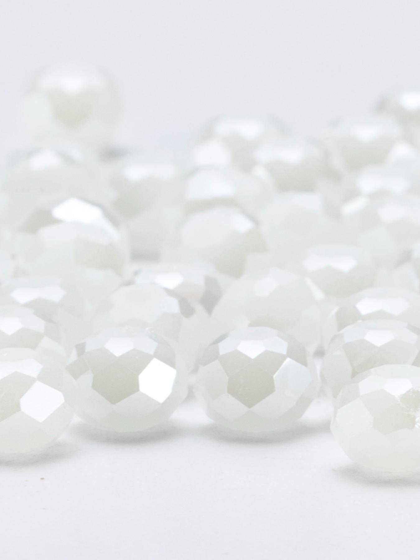 4/6/8mm White Glass Beads, Faceted Crystal Glass Beads, Fashion for Handmade DIY Necklace Bracelet Earrings, Jewelry Making Craft Supplies