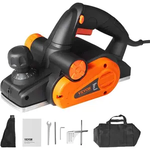 VEVOR Electric Hand Planer, 3 - 1/4 - Inch Cut Width, 16500 RPM High - Speed Powerful Electric Handheld Planers for Woodworking, Wood Chamfer DIY, Smooth Finish Carpentry Tool, FCC - SDoC(710W)