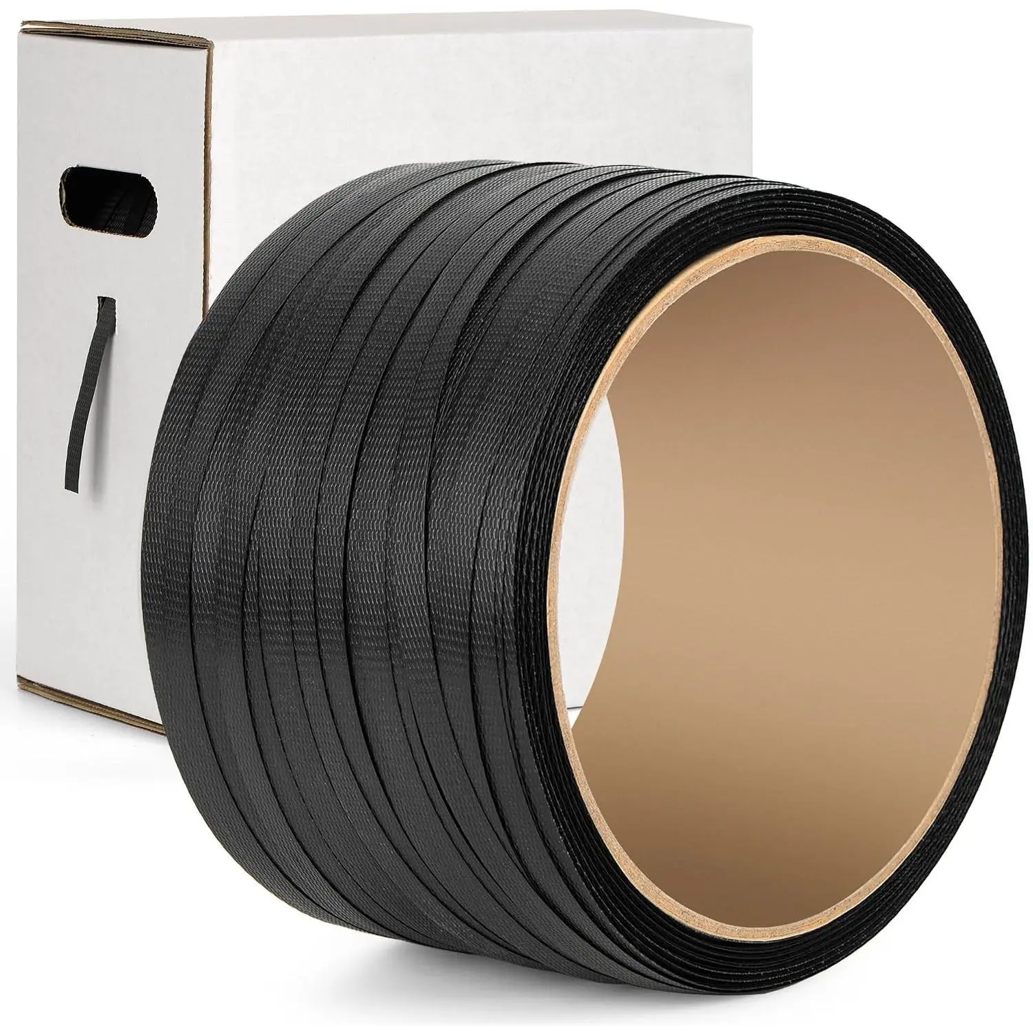 PP Strapping Banding Roll - 1000ft x 1/2 inch Standard Strapping Roll - Banding & Pallet Strap Kit - 400lb Break Strength - Includes Strapping Rolls & Self-Dispensing Box