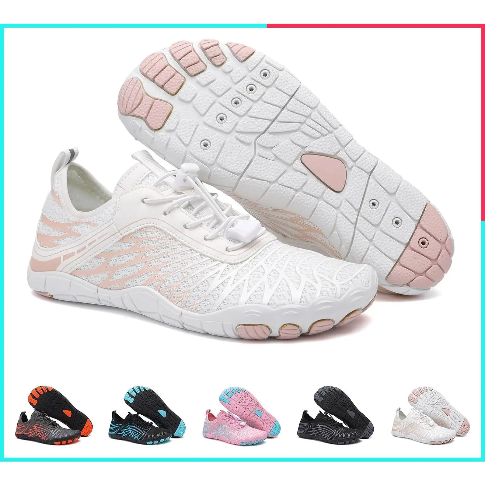 Wide Toe Box Barefoot Water Shoes for Women and Men, Non-Slip Zero Drop Athletic Footwear for Swimming, Boating, Hiking, Walking and Running