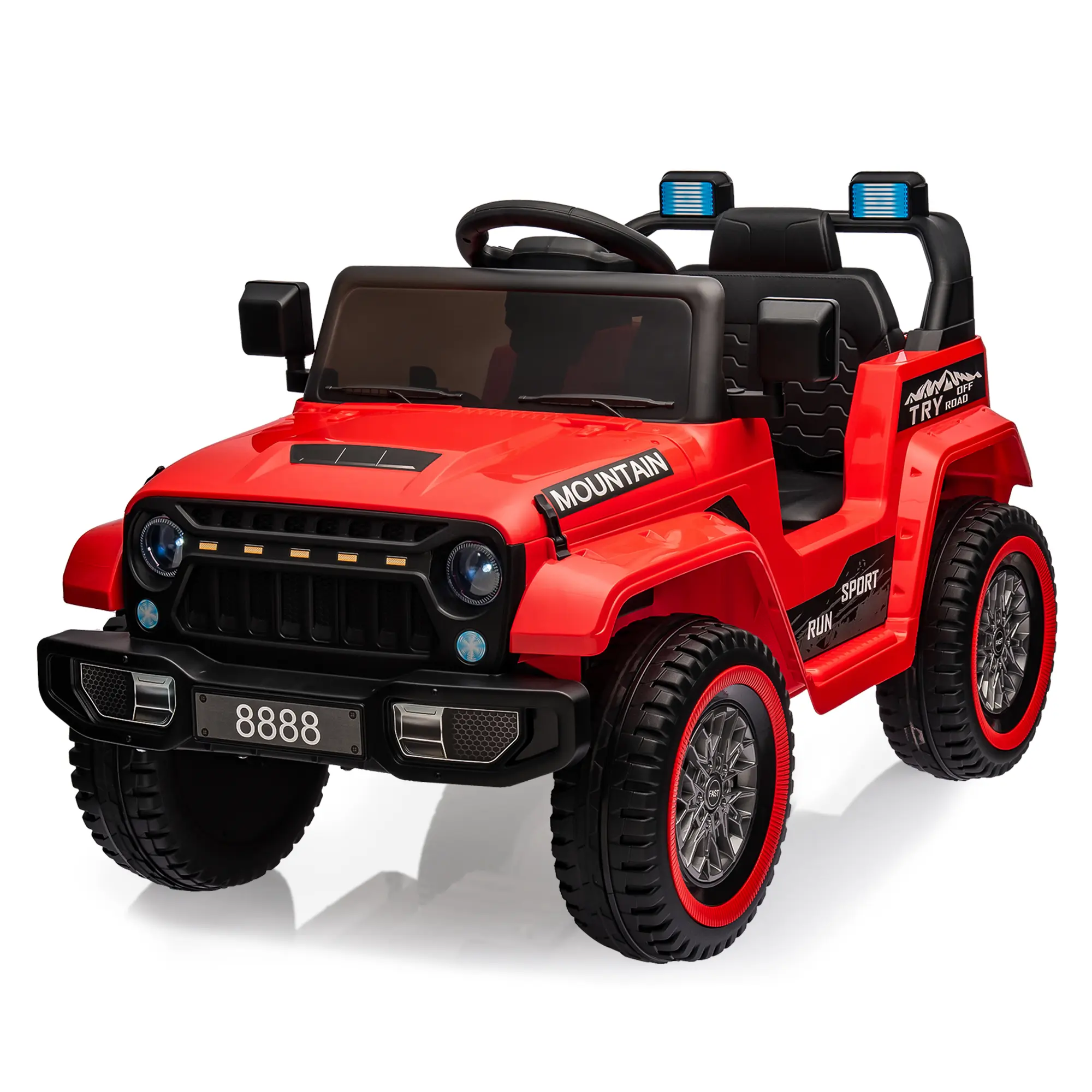 2-Seater 12V Battery Powered Kids Ride-On Truck Car – Parent Remote Control, Twin 35W Motors, 3 Speeds, LED Lighting, Music, Horn, Spring Suspension, Ages 3-8