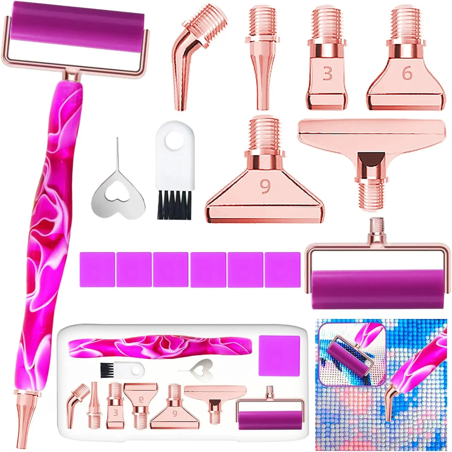 Painting Pens, Art Pen Tools Accessories Kit with Screw Rose  Metal Tip Nibs,Roller for Art Crafts  Art, Ergo-Soft Handle and  Application Efficiency