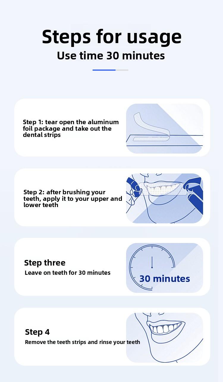 Ai Smile Teeth Whitening Strips, Yellow Stain Removal, Whitening, Sea Salt Cleansing, Brightening, Gentle, Cross-Border Supply, In-Stock