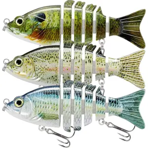 Easy Catch Fishing Lures with BKK Hooks, Wiggling, Vibrating, Rattling and Gurgling  More Bites, Heavy-Duty Dyneema Fiber Jointed Swimbaits  Bass, Trout, Crappie, Walleye, Pike New model
