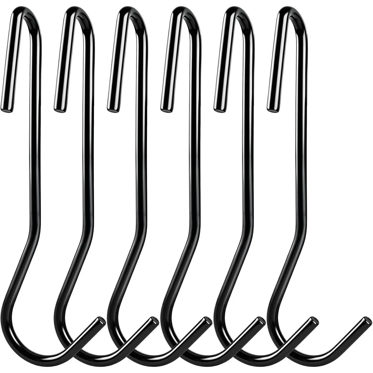 12 Pack 90  Twist Angled Hooks, Heavy Duty Black Pot Rack Hooks Pot Holder Pan Hanger S Hooks Wire Shelf Hooks for  Kitchen Utensils, Pots, Pans, Clothes, Towels,