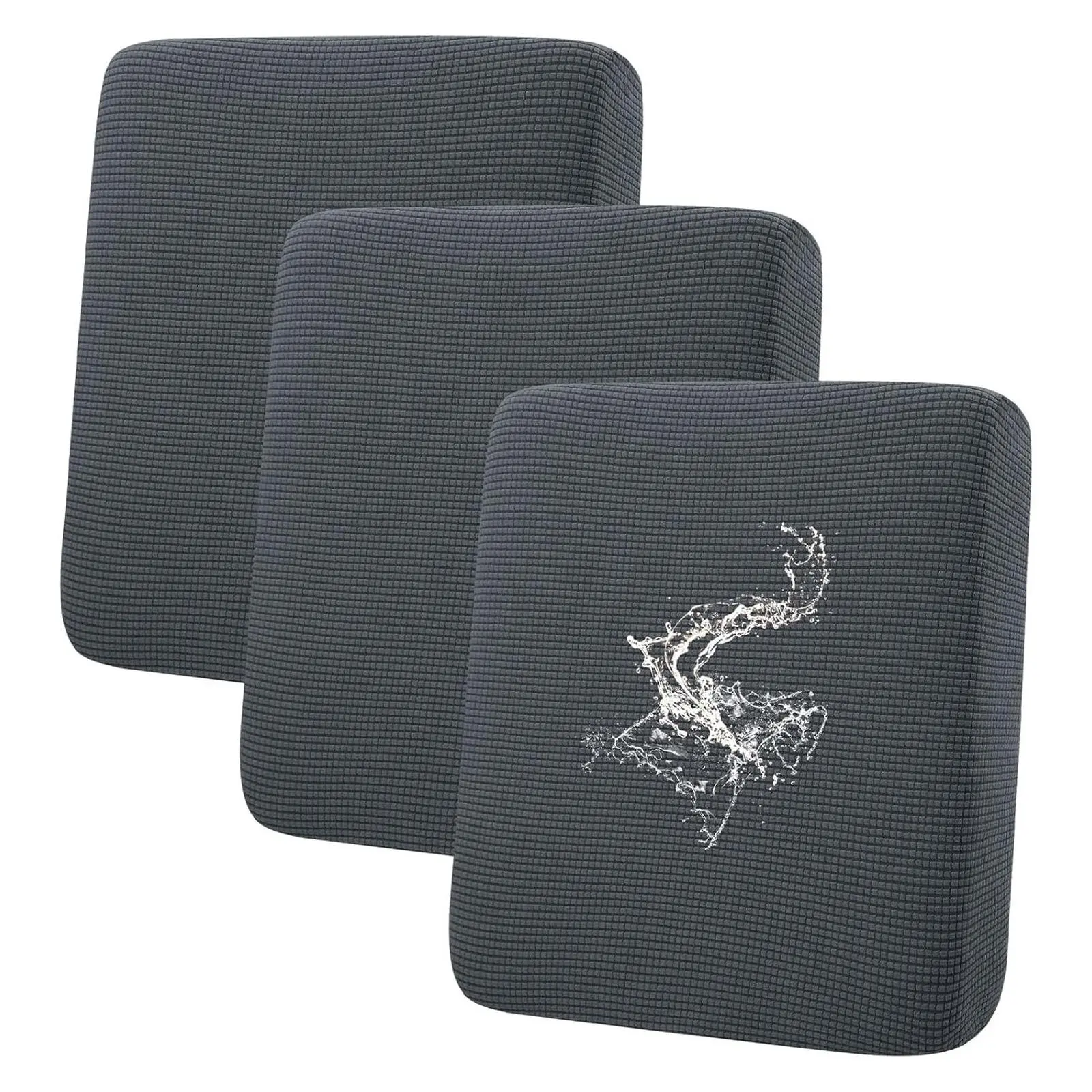 Waterproof Couch Cushion Covers for Pets, Non-Slip Sofa Seat Cover with Stretch Jacquard Fabric & Elastic Bottom, Pet Hair Protection (3 Pieces)Gift