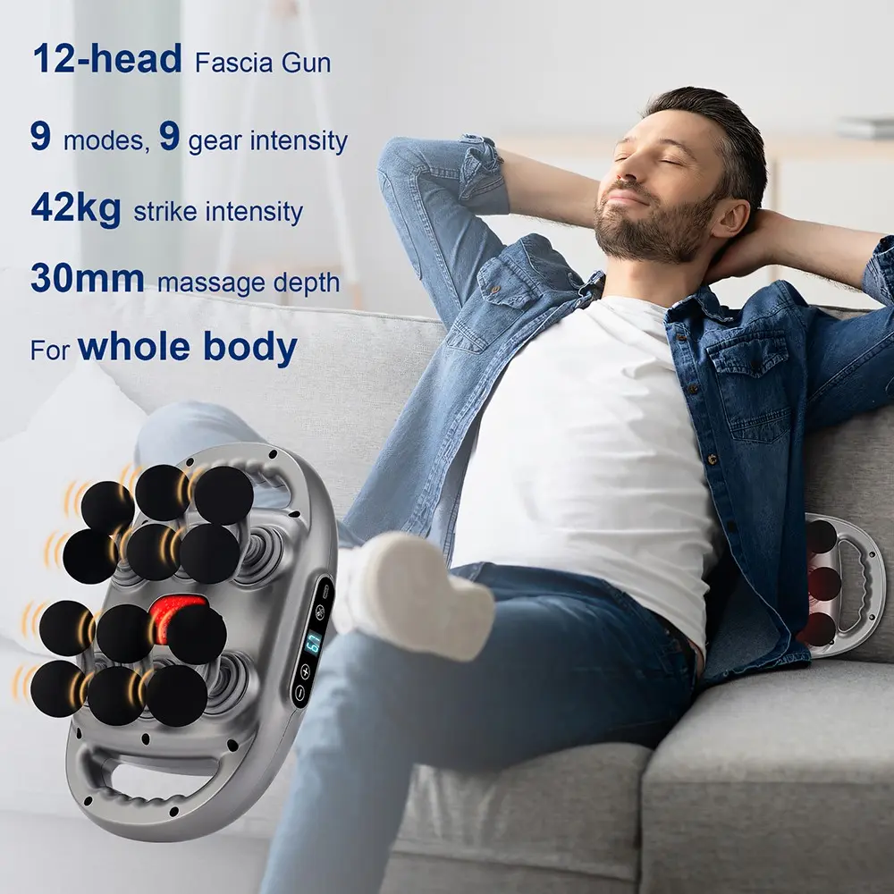 12-head Massager, 1 Box USB Rechargeable Muscle Massager, Portable Handheld Relaxing Body Massager, Professional Muscle Relaxation Tool for Home & Travel, USB Rechargeable Massagers