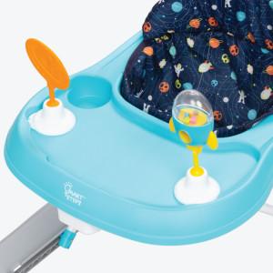 Activity Walker and Entertainer with Removeable Toys, Large Tray, Cup Holder, Adjustable Height and Flat Fold Frame for Storage, Ages 6 Months +, Orbits Rose