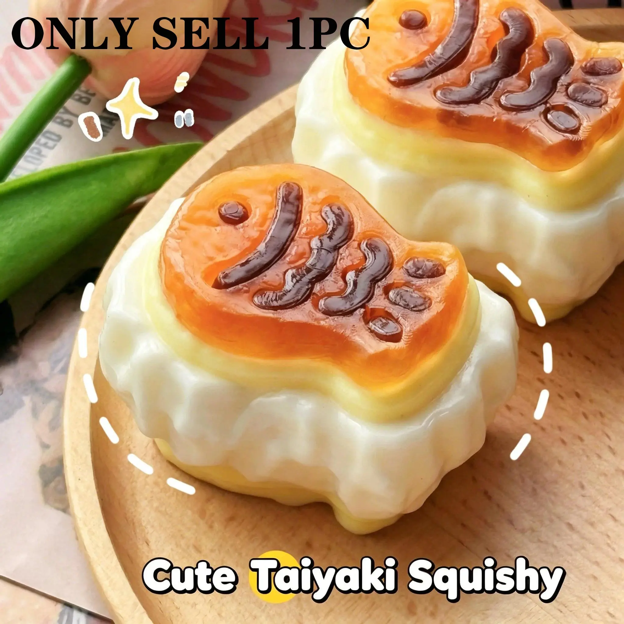 Taiyaki Squishy Toy Realistic Japanese Pastry Slow Rebound Fidget Toy Stress Relief ASMR Desktop Novelty Gift