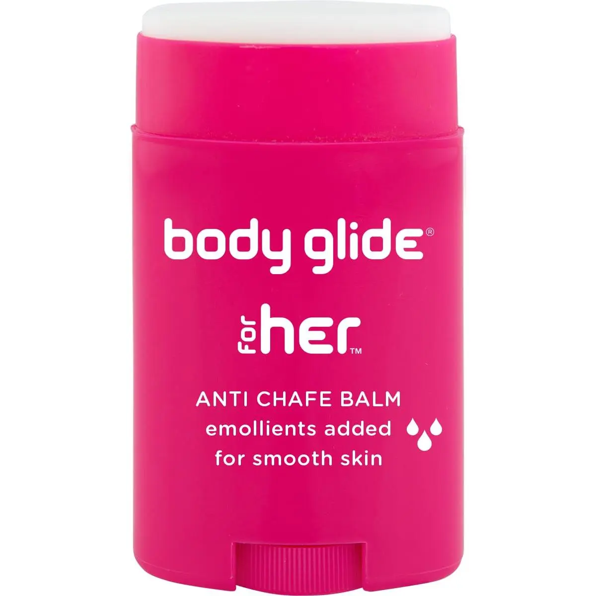 sportsBody Glide For Her Anti Chafe Balm| Chafing stick with added emollients| Great for dry, sensitive skin and/or sensitive areas| Use on chest, bra, butt, groin, arm, and thigh chafing| 1.5oz