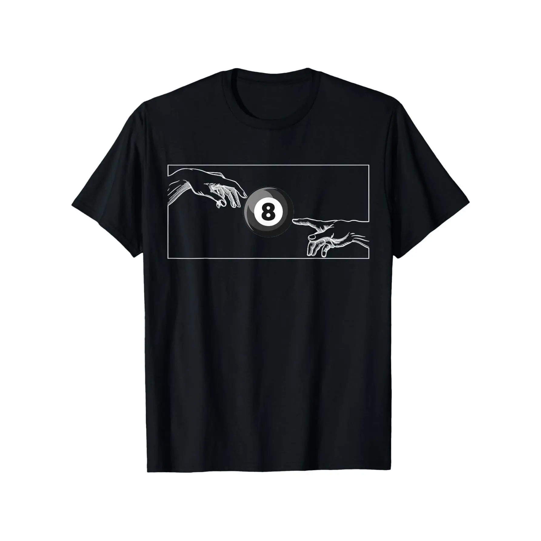 Men's Short-Sleeve 8 Ball Billiard Graphic T-Shirt - Unisex Streetwear Style Piece for Casual Dress Occasions