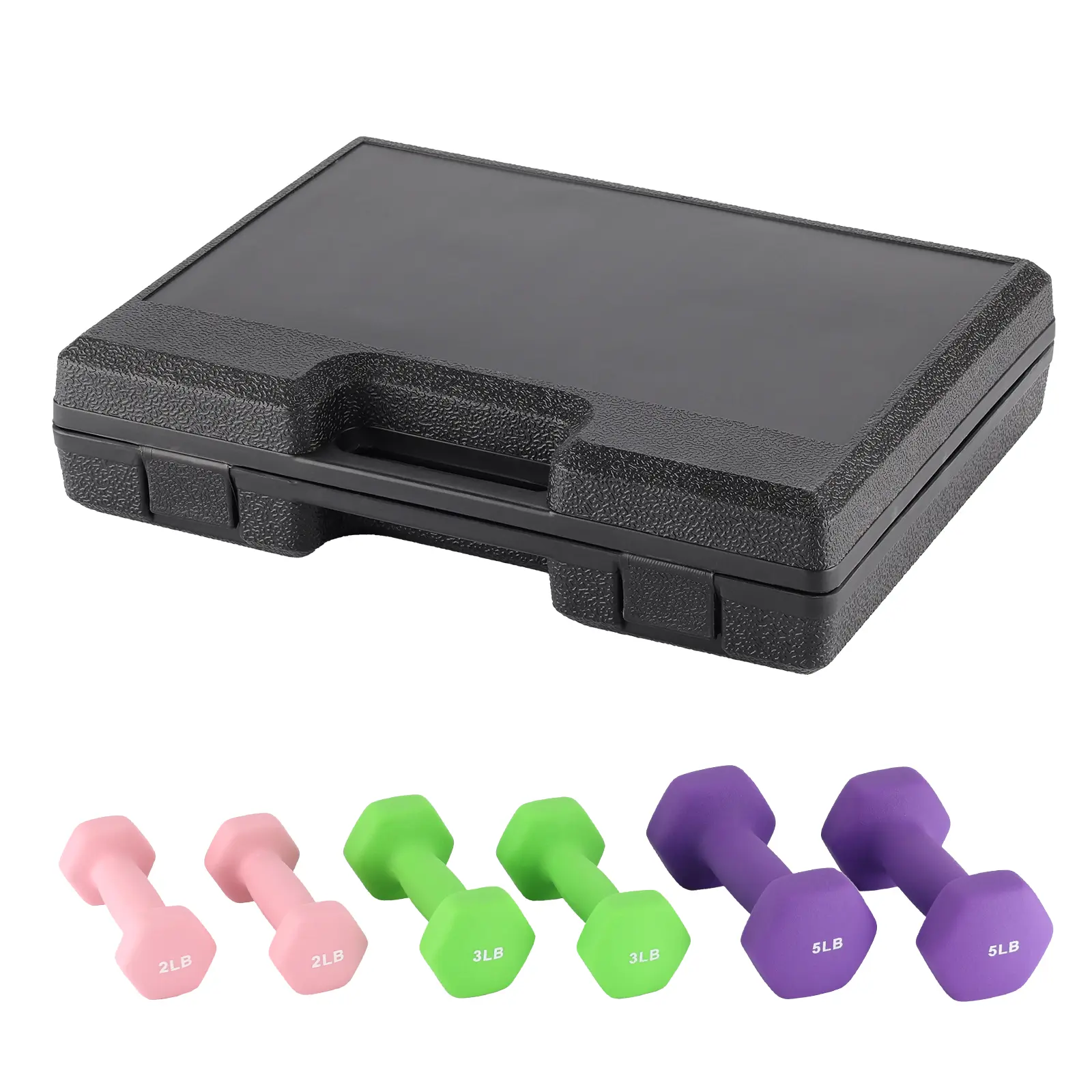 Neoprene Coated Hex Dumbbell Set, Anti-Slip Handles, Non-Roll Design with Cast Iron Core, 3/5/8 LB Pairs, Colorful Free Weights for Women, Beginners & Home Gym Strength Training