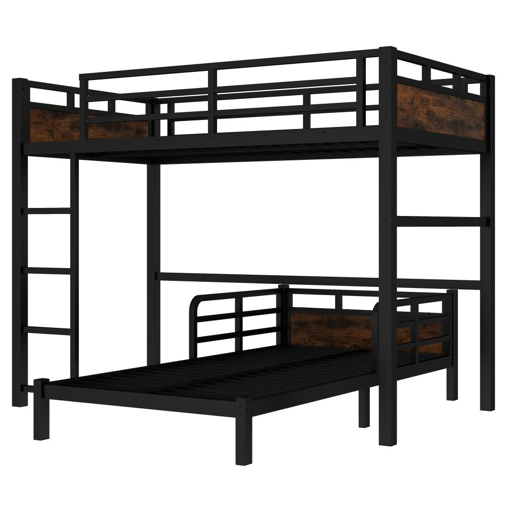 Double-Deck Extra-Large Single  Versatile and adaptable to meet growing needs Detachable bunk  with modular design Metal loft  and metal platform  Features elevated safety rails Quick and easy assembly Modern Foam Sofa Bed compression Corduroy