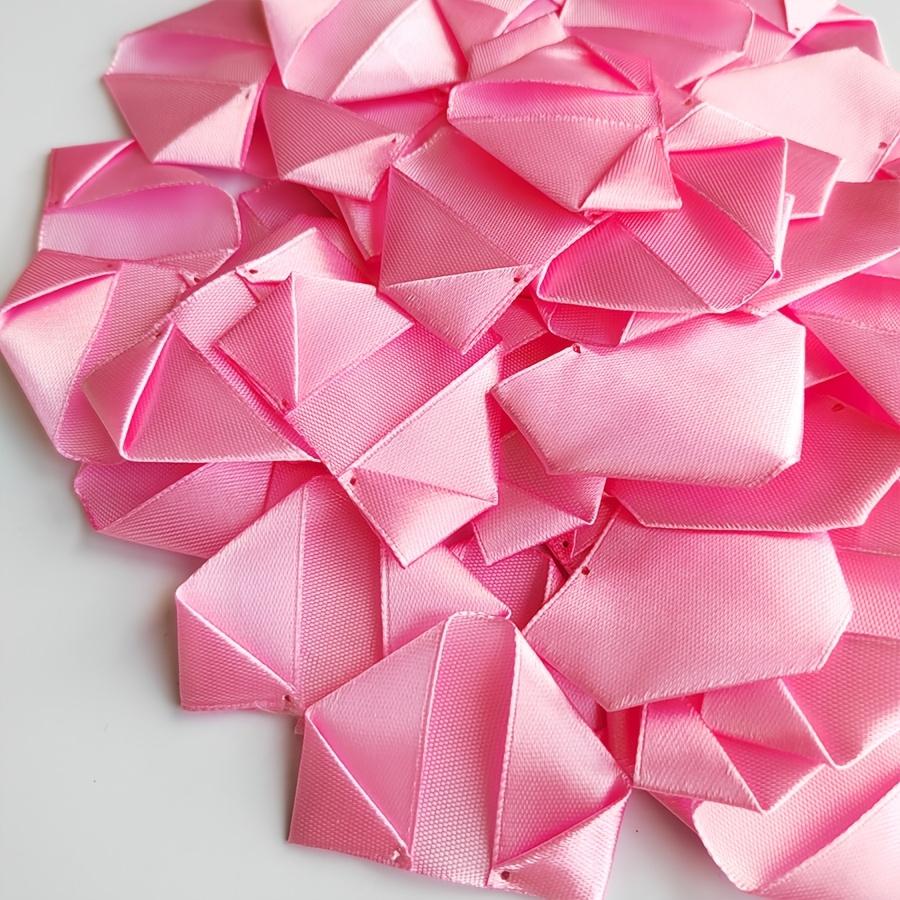 Handcrafted Ribbon Rose Petals – DIY "Eternal Rose" Petals (Set of 100). Handmade, Semi-Finished Ribbon Petals (Randomly Selected: Two Different Techniques-Die-Cut or Hot-Stamped). A Perfect Gift for Mother's Day.