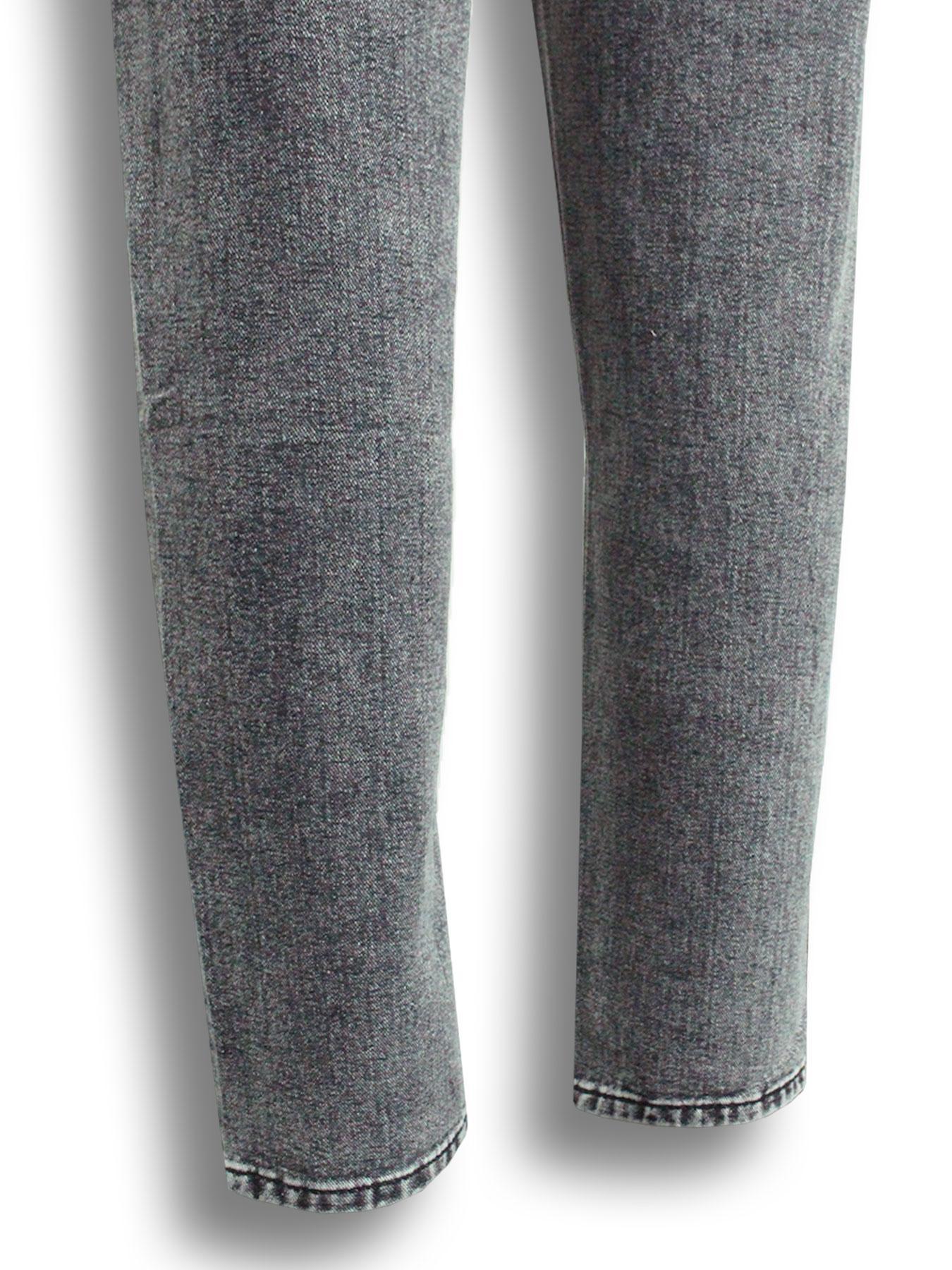 Men's Solid Color Distressed Ripped Stacked Jeans, Streetwear Casual Comfy Grey Denim Pants for Daily Wear, Mens Bottoms for All Seasons, Cotton, Slouchy Jeans