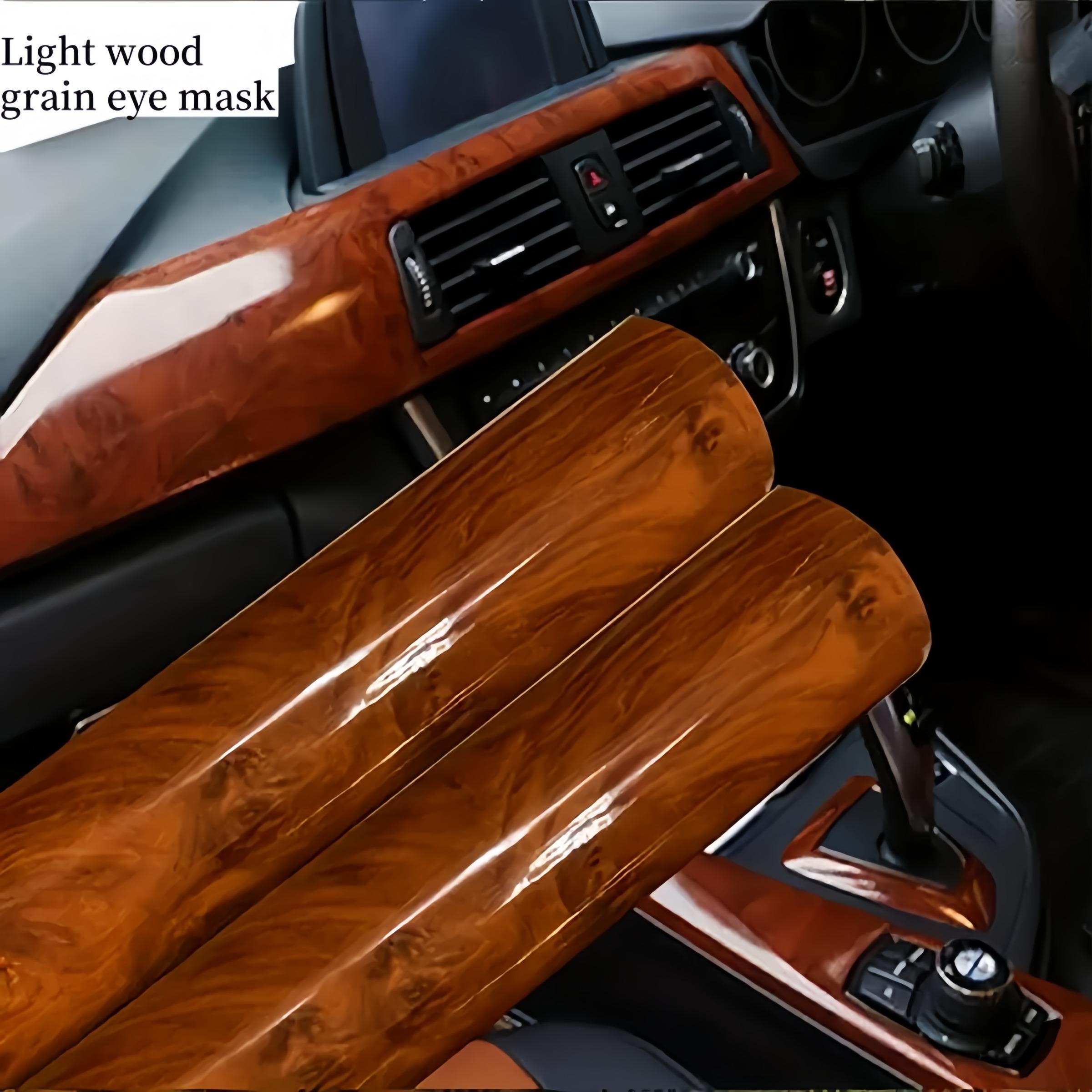 Wood Grain Pattern Car Interior Sticker, Glossy Retro Wood Grain Eye Mask Film, Car Vinyl Wrap Roll, Classic Peach Wood Grain Self Adhesive Bubble-free Decals, Car Stickers, Car Interior Decor