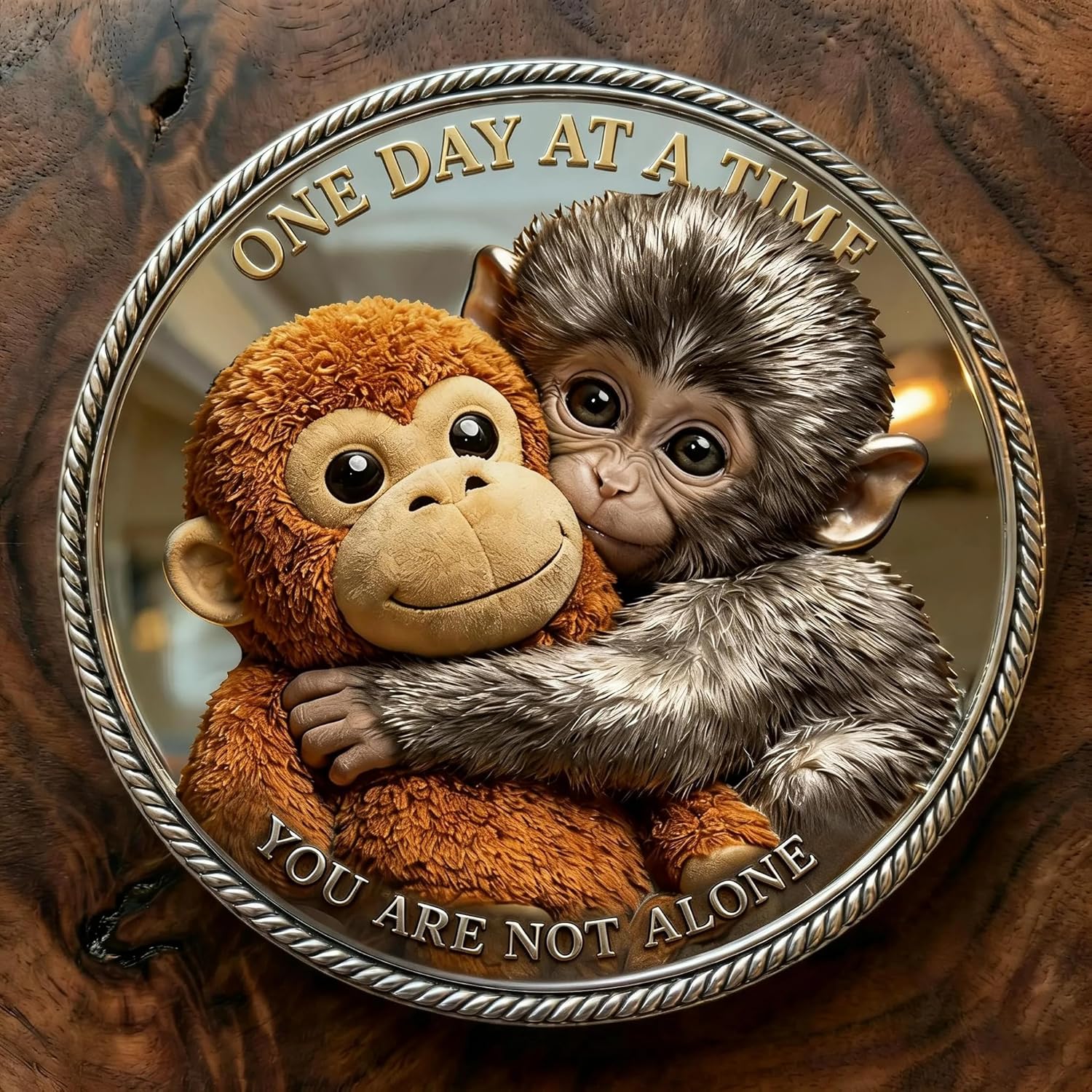 Emotional Support Monkey Coin, Punch Monkey Challenge Coin, It's Okay to Not Be Okay Token, Inspirational Punch Monkey Pocket Coin Gift for Mental Friendship, Anxiety Comfort (3 PCS)