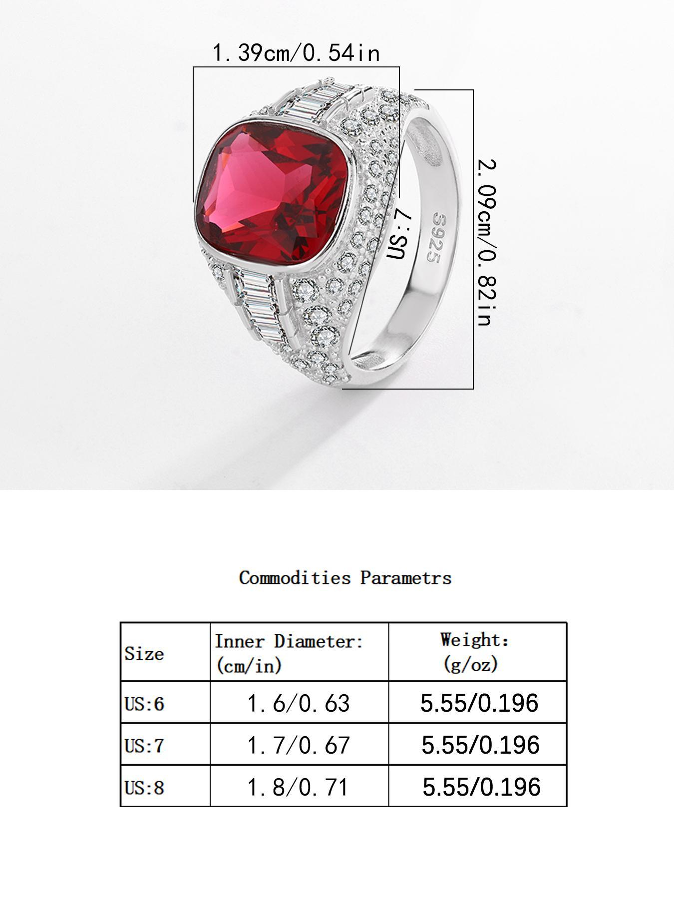 925 Sterling Silver Women's Elegant Rhinestone Decorated Ring, Duchess Cut Ring, 2024 New Style Exquisite Trendy Ring, Fashionable Jewelry Accessories for Women As Gift