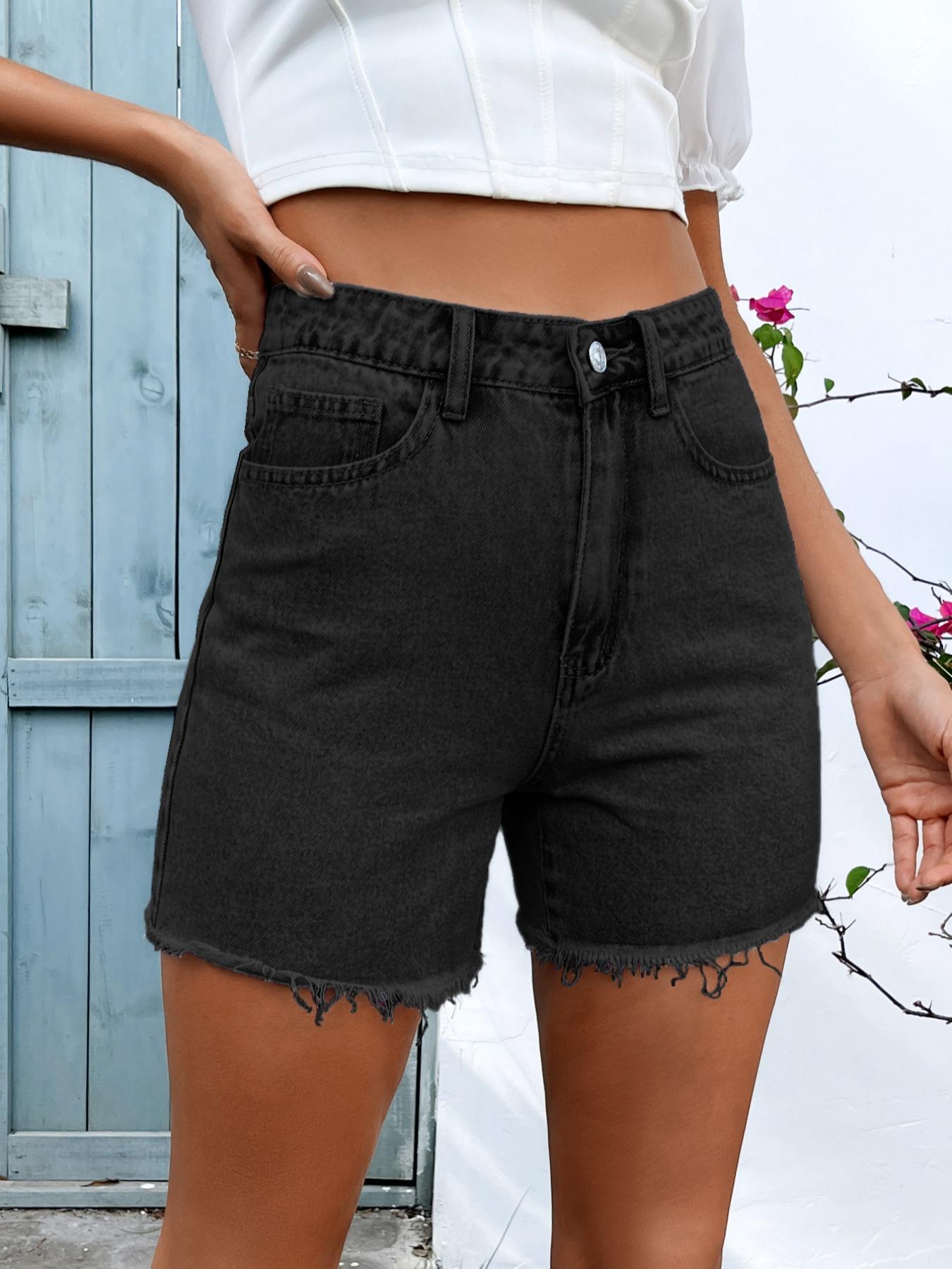 Women's Denim Shorts, Fashion Casual High Rise Shorts for Daily Outdoor Wear, Ladies Bottoms for Summer